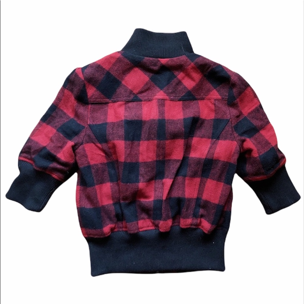 Forever21 Black and Red Checker Mid Sleeve High Waist Bomber Jacket - Picture 5 of 5